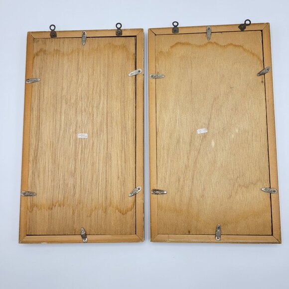 Vintage Enesco Framed Ceramic Wall Tiles Home Decor Early American Japan - Picture 5 of 11